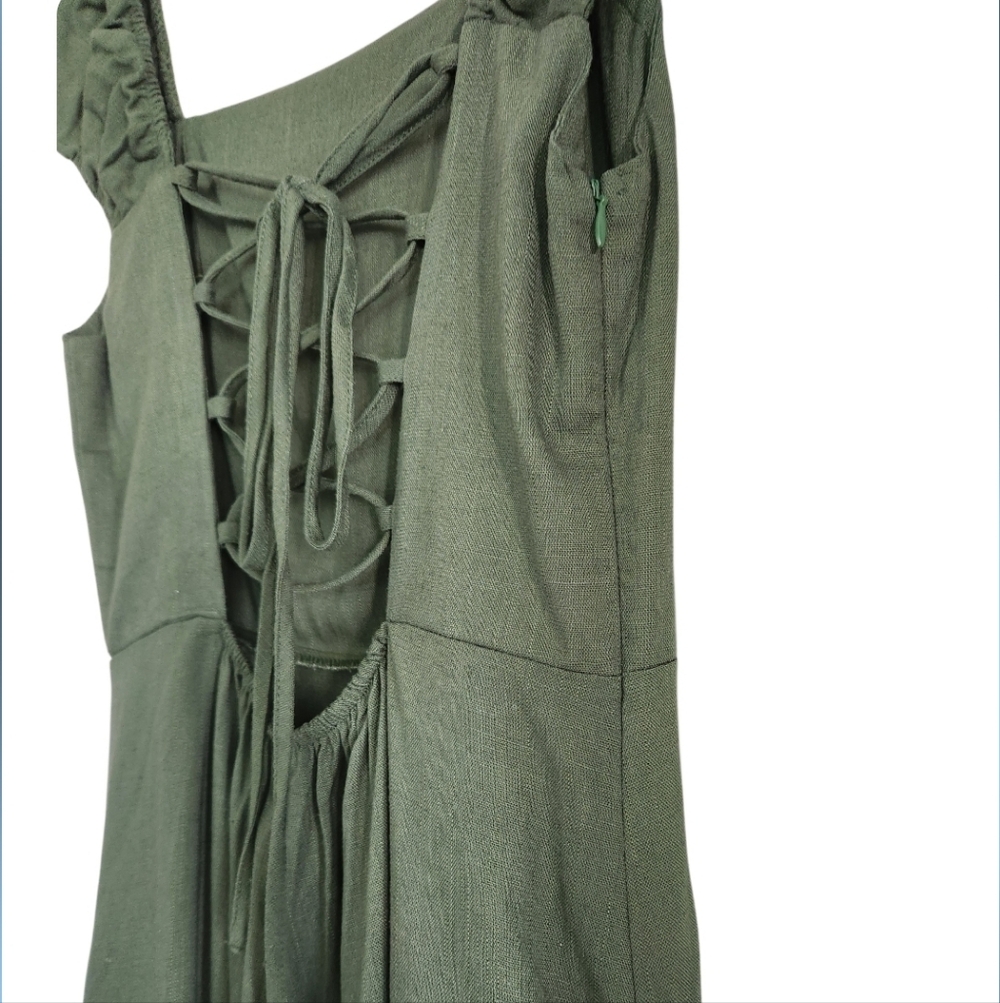 Green Women's Midi Dress Sz Large - Picture 3 of 5